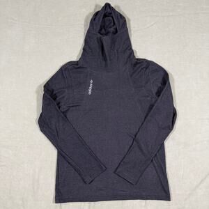 Adidas Cotton Blend Tech Hoodie Mens M Gray Athletic Minimalist Pullover